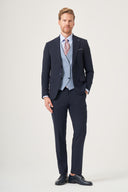 Jakamen Men’s Vest Suit – Peak Lapel, Double Breasted Vest - Navy