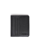 Card Holder with Snap Closure – Wrinkled Leather - Black