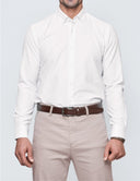 Slim Fit Button-Down Collar Dress Shirt - White