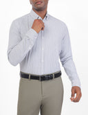 Slim-Fit Striped Seersucker Shirt - Grey