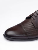 Men’s derby semi-textured shoes - Dark brown
