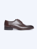 Derby, plain shoes - Dark brown