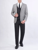 Slim-Fit 3-Piece Mismatched Suit - Grey