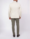 Slim-Fit Men’s Twill Linen Blazer - Light beige