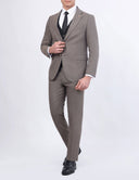 Combined 3-Piece Slim Fit Suit - Beige Brown