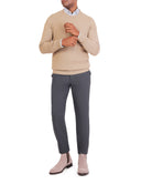 Textured Pullover with a Round Neck - Coffee