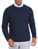 Textured Pullover with a Round Neck - Dark navy