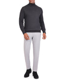 Striped Pullover with a High Neck - Dark Grey