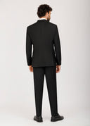 Three-Piece Wool Vest Suit - Black