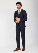 Three-Piece Wool Vest Suit - Navy
