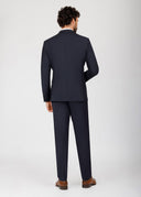 Three-Piece Wool Vest Suit - Navy