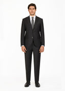 Notch Lapel Slim Fit Wool Suit - Dark Grey