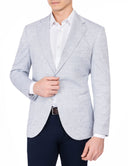 Slim-Fit Linen Blazer - Light blue