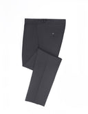 Slim Fit Formal Trousers with Waist Side-Adjusters - Dark Grey