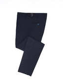 Slim Fit Formal Trousers with Waist Side-Adjusters - Navy