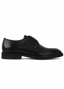 Classic Plain Genuine Leather Derby Shoes - Black