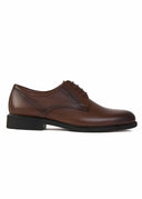 Black Plain Derby Shoes - Dark brown