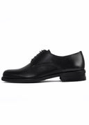Classic Plain Genuine Leather Derby Shoes - Black