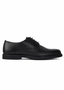 Classic Genuine Leather Derby Shoes - Black