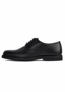 Classic Genuine Leather Derby Shoes - Black