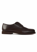 Classic Genuine Leather Derby Shoes - Dark brown