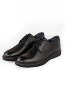 Practical Leather Derby Shoes — Rubber Sole Comfort - Black