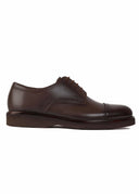 Semi-Textured Derby Shoes - Dark brown