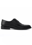 Wrinkled Leather Oxford Shoes - Black