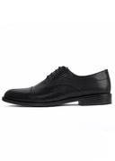 Wrinkled Leather Oxford Shoes - Black