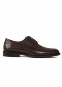 Wrinkled Leather Oxford Shoes - Dark brown