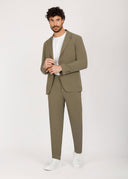 Notch Lapel Slim Fit Suit - Olive
