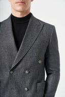 Jakamen Men’s Blazer with Peak Lapel M040 - Black