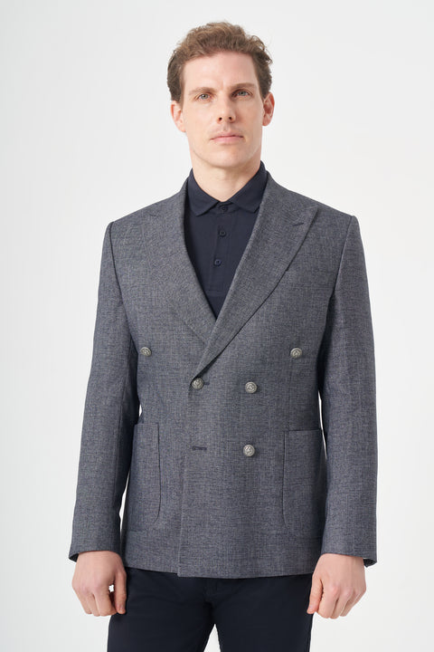 Jakamen Men’s Blazer with Peak Lapel M040