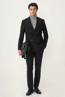 Jakamen Men’s Suit – Double Breasted - Black