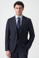 Jakamen Men’s Vest Suit – Peak Lapel - Navy