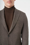 Jakamen Men’s Blazer with Notch Lapel M039 - Brown