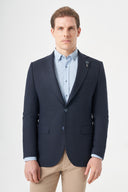 Jakamen Men’s Blazer with Notch Lapel M039 - Navy