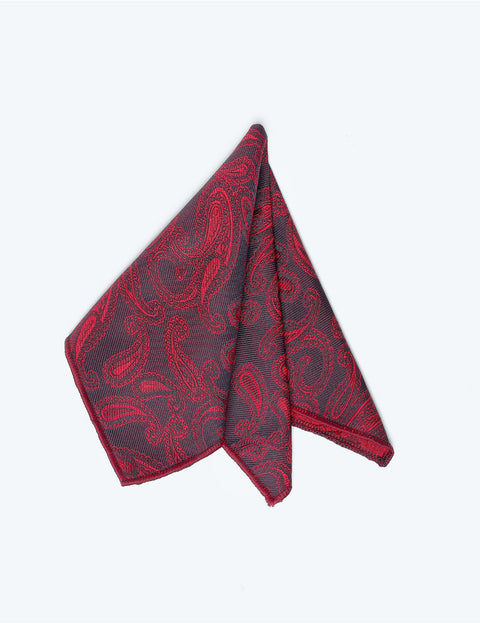 Paisley-maroon Pocket square