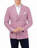 Men’s double breasted linen blazer - Light maroon
