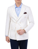 Men’s double breasted linen blazer - Off white