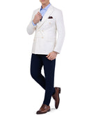 Men’s double breasted linen blazer - Off white