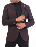 Men’s Wool Classic Blazer in Slim Fit - Maroon