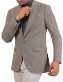 Men’s Wool Classic Blazer in Slim Fit - Brown