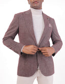 Men’s Wool Classic Blazer in Slim Fit - Maroon