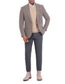 Men’s Striped Blazer in Wool - Brown