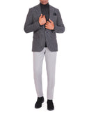 Men’s Striped Blazer in Wool - Navy