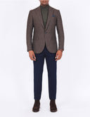 Slim-Fit Men’s Wool Blazer - Brown