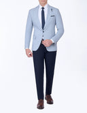 Slim-Fit 2-Piece Mismatched Suit - Light blue