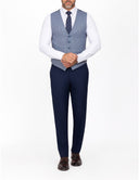 Mismatched Slim-Fit 3-Piece Suit - Light blue