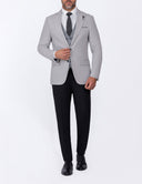 Mismatched Slim-Fit 3-Piece Suit - Light grey
